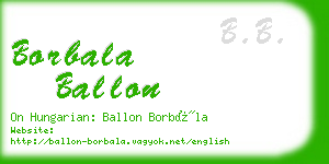 borbala ballon business card